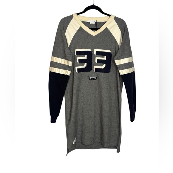 NWT Lacoste Tennis Preppy Mini Dress Long Sleeve Size 38/6 *Flaw - Picture 1 of 14